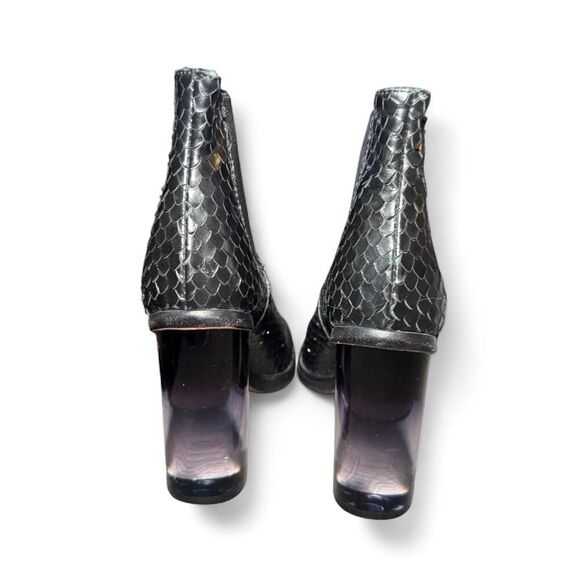 AGL Attilio Giusti Leombruni Women’s Size 37 Black Snakeskin Leather Ankle Boots - Picture 4 of 6